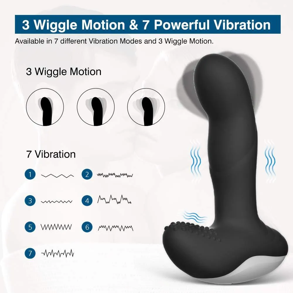 Fox Wiggle Motion Prostate Massager Remote Control Anal Plug Male Adult Toys