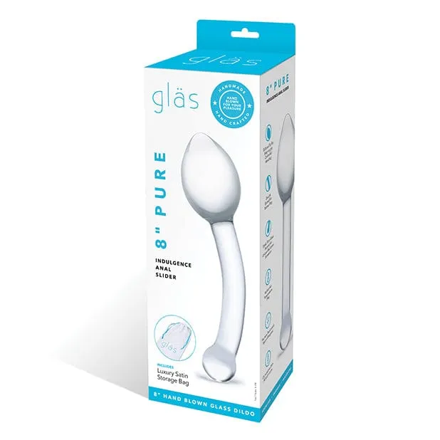 Glas - Pure Indulgence Anal Slider Hand Blown Glass Dildo 8" (Clear)