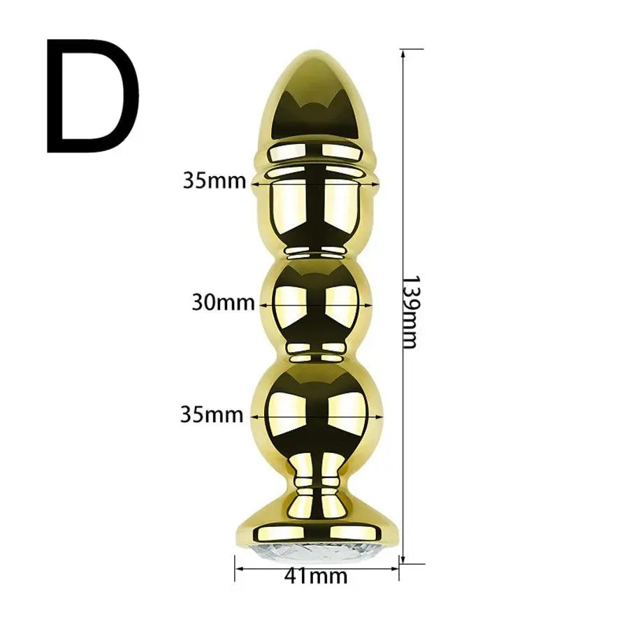 Gold Metal Anal Beads Sex Toys