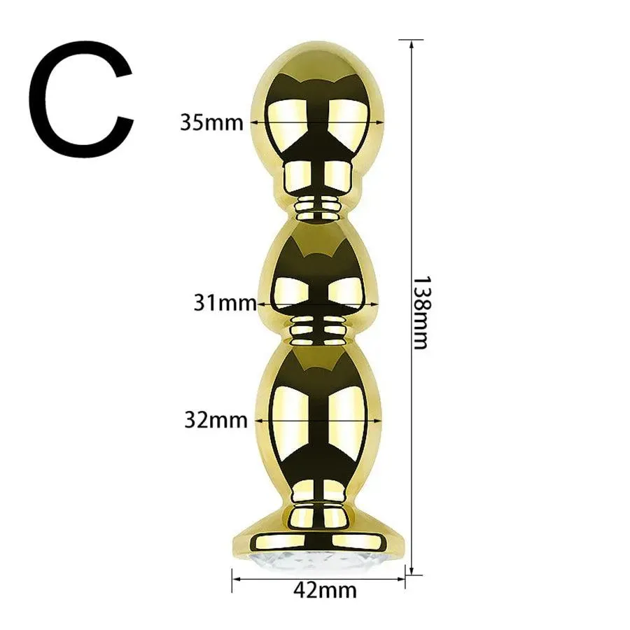 Gold Metal Anal Beads Sex Toys