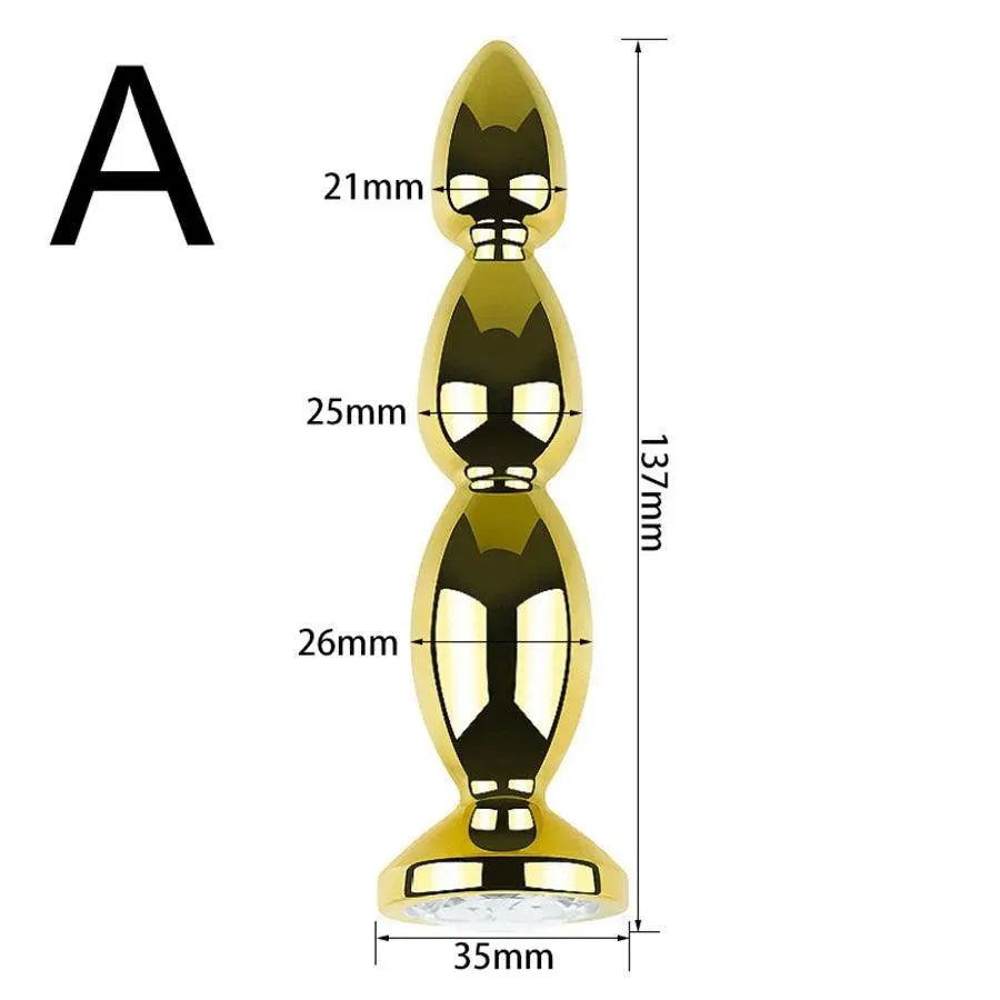 Gold Metal Anal Beads Sex Toys