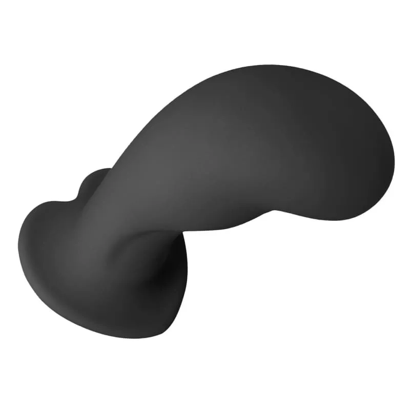 Heart on Silicone Harness Dildo - Black