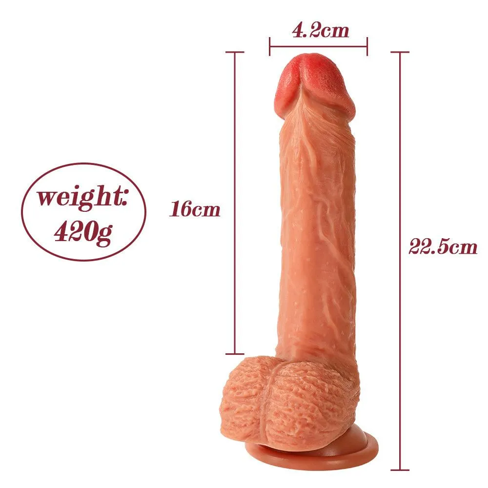High-Frequency Pulsing Realistic Dildo 8.86" Telescoping Vibrating Dildos