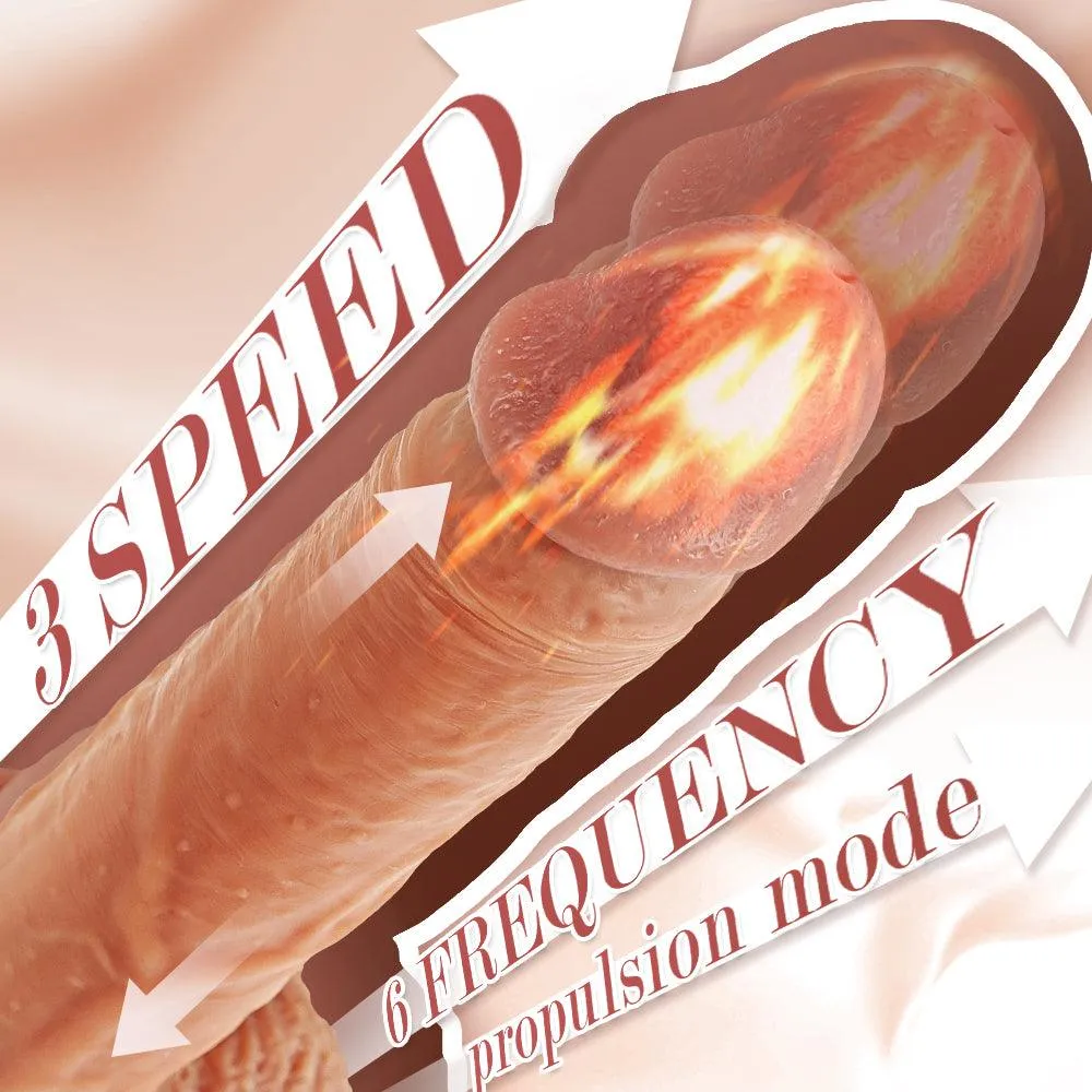 High-Frequency Pulsing Realistic Dildo 8.86" Telescoping Vibrating Dildos