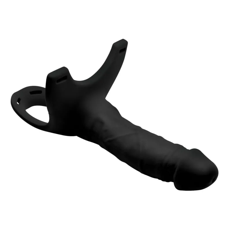 Hollow Silicone Dildo Strap-on - Black