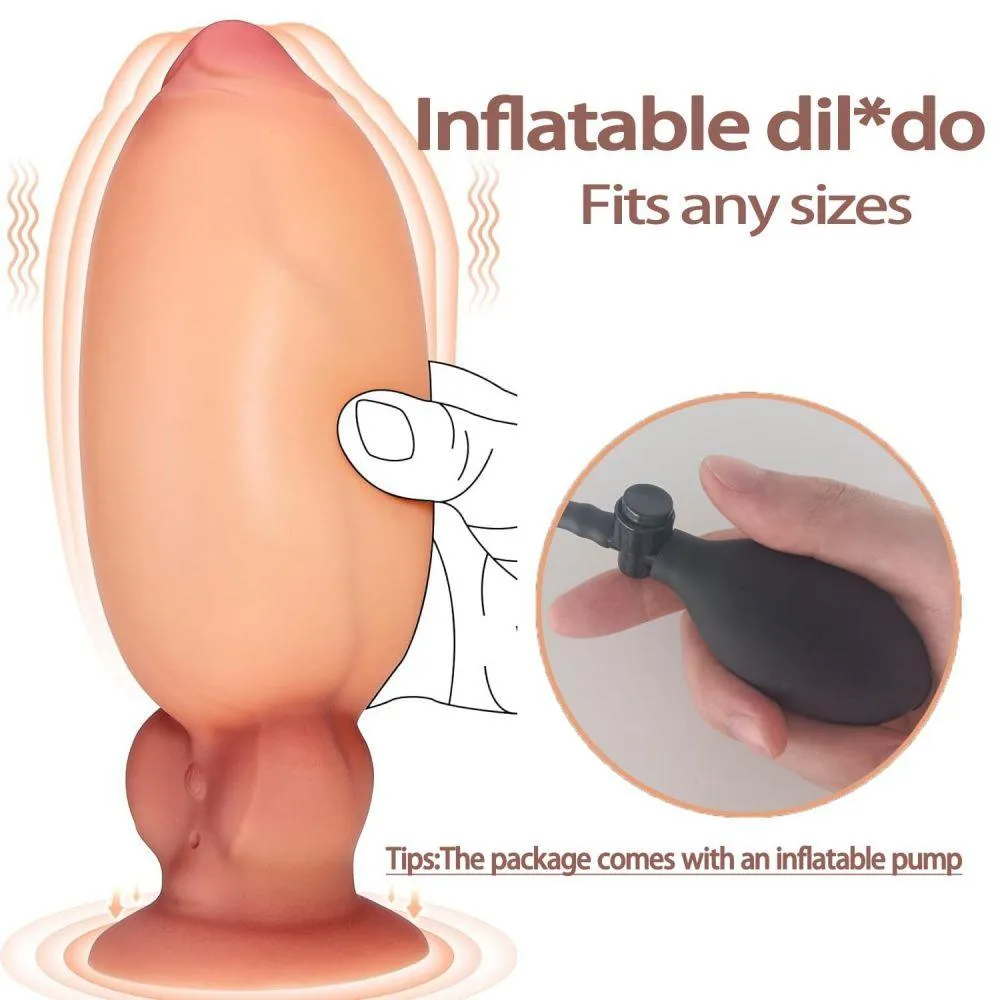 Inflatable Anal Dildo Vibrator Realistic Remote Control Vibrating Dildos Butt Plug Prostate Massager Couples Sex Toy