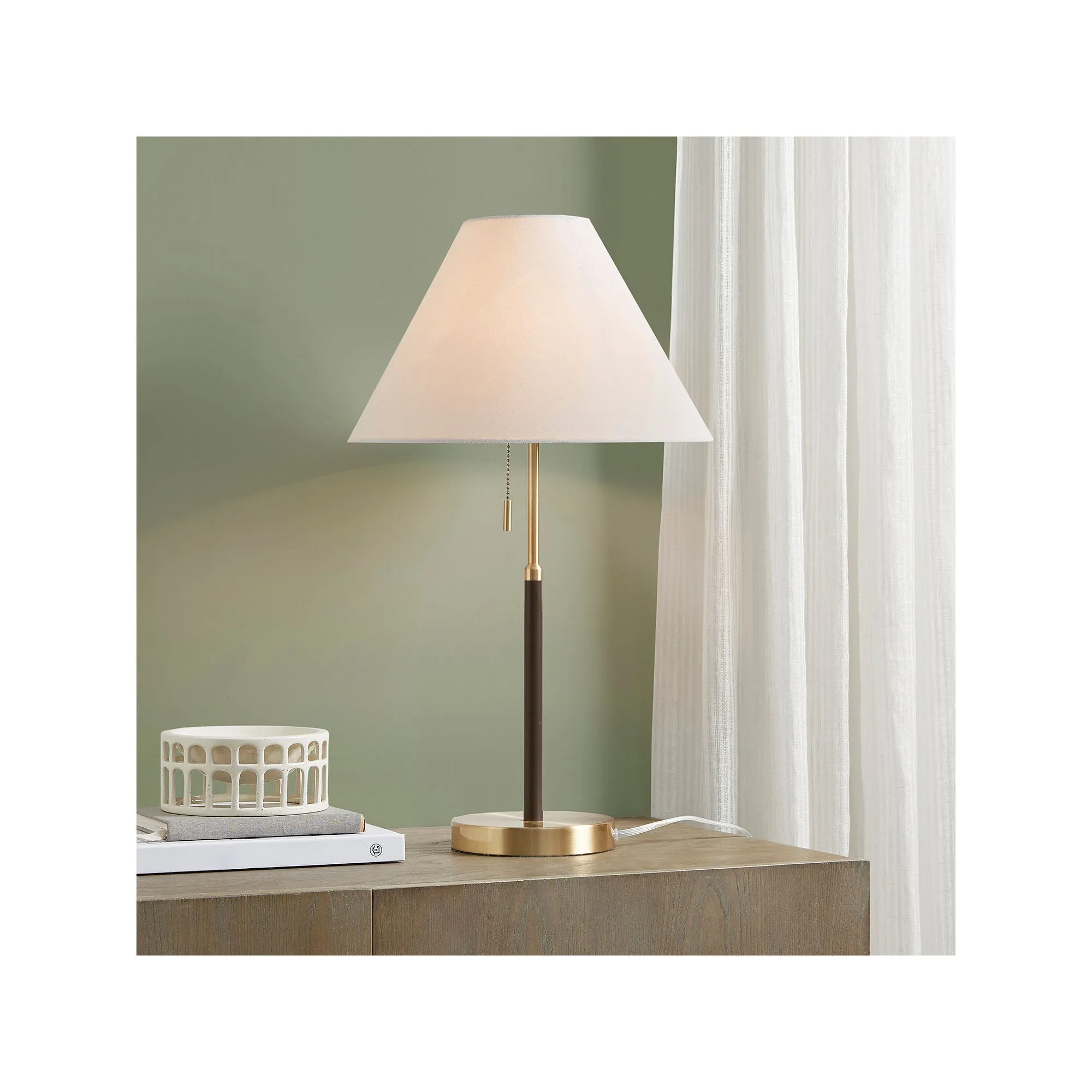 Ink   Ivy Ink Ivy Bromley Two Tone Pull-Chain Metal Table Lamp - GOLD BROWN ONE SIZE