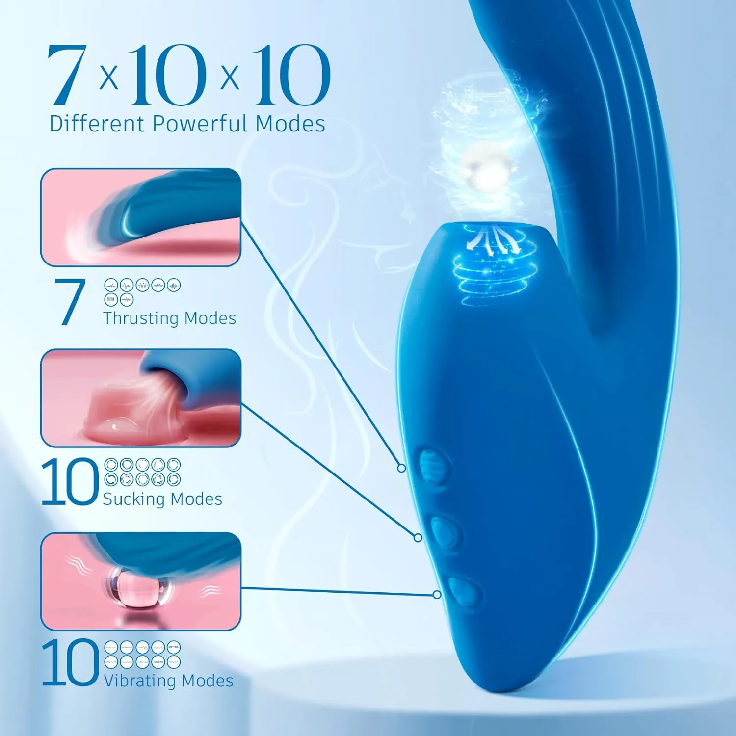 InsideOut Deep G Spot Clitoral Stimulator with 7 Thrusting   10 Vibration   10 Suction