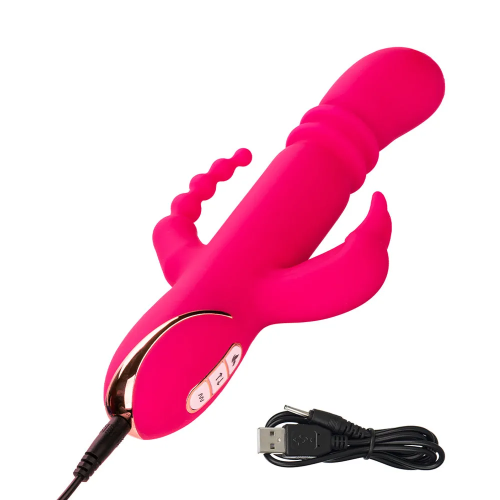 Jack Rabbit Signature Heated Silicone Triple Fantasy Rabbit Vibrator