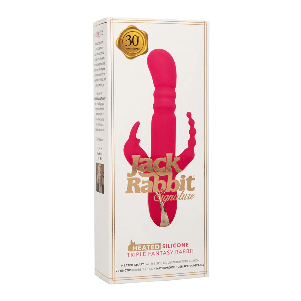 Jack Rabbit Signature Heated Silicone Triple Fantasy Rabbit Vibrator