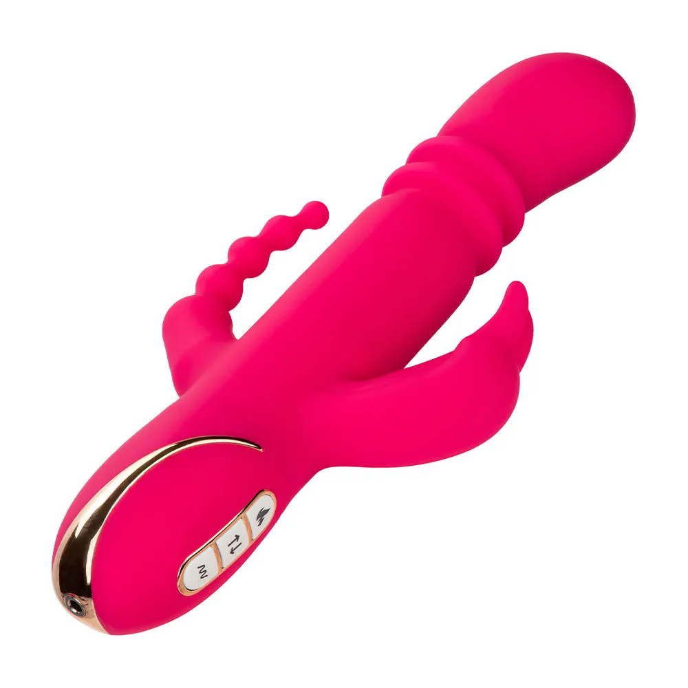 Jack Rabbit Signature Heated Silicone Triple Fantasy Rabbit Vibrator