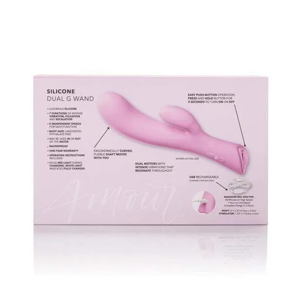 Jopen - Amour Rechargeable Silicone Dual G Rabbit Vibrator (Pink)