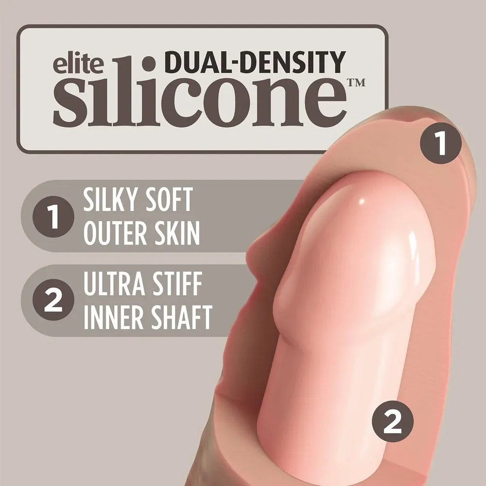 King Cock Elite 10" Dual Density Silicone Dildo With Suction Cup