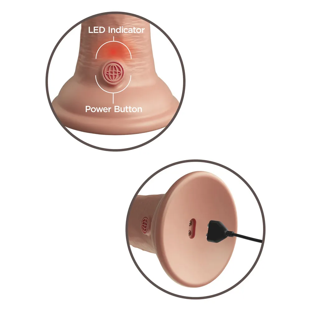 King Cock Elite Vibrating 6" Dual Density Silicone Dildo