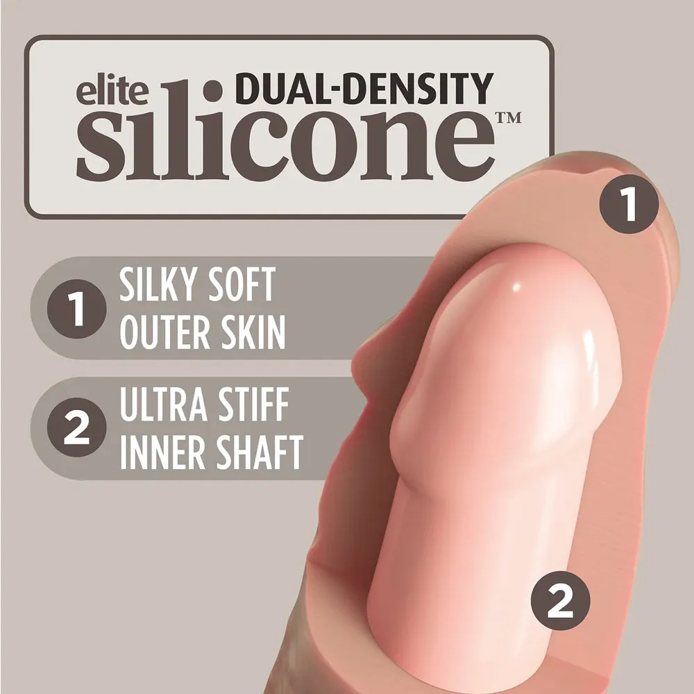 King Cock Elite Vibrating 6" Dual Density Silicone Dildo