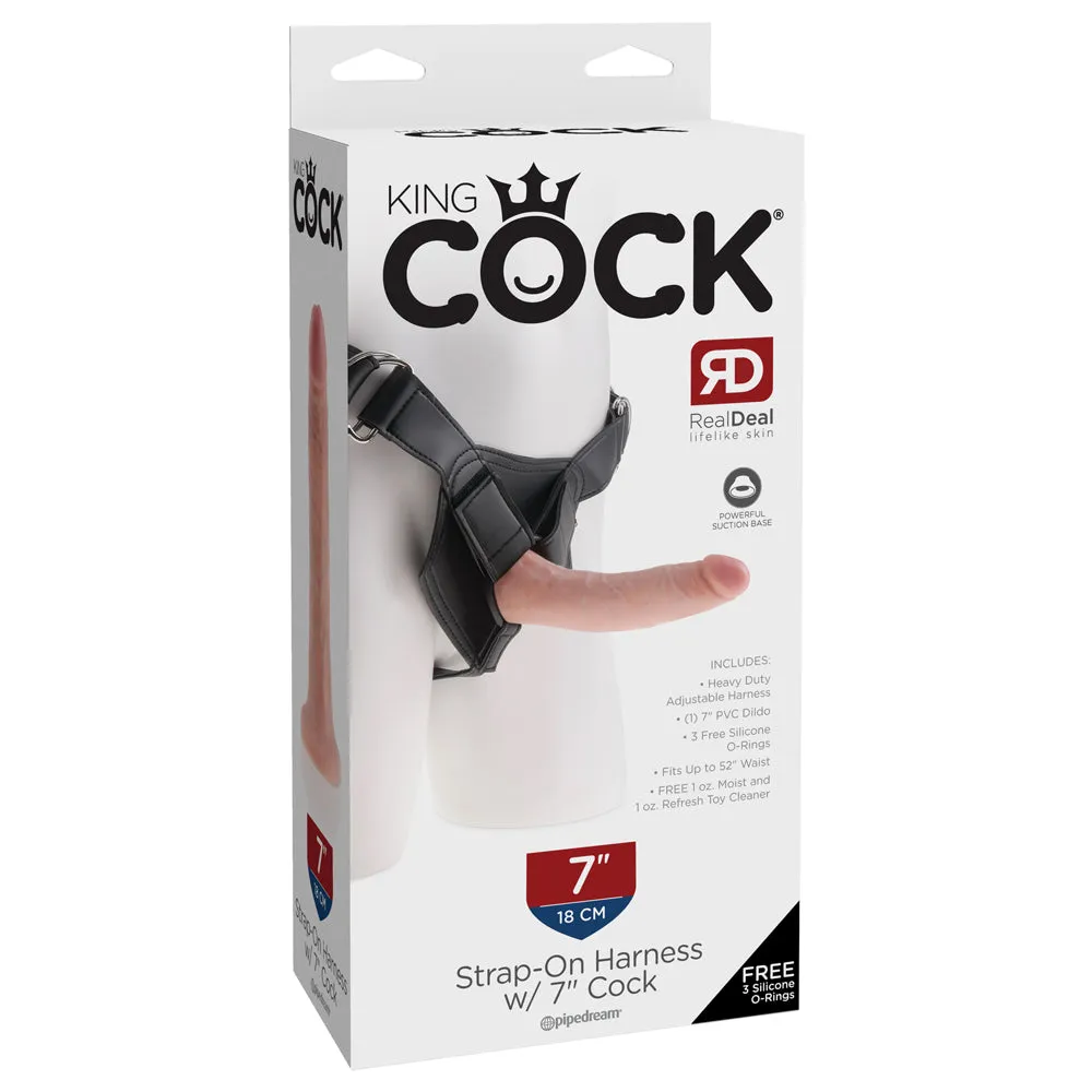 King Cock Strap-On Harness With 7" Cock Dildo