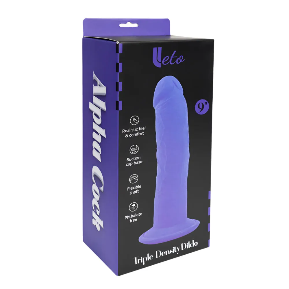 Leto Realistic 9" Alpha Cock Triple Density Dildo With Suction Cup