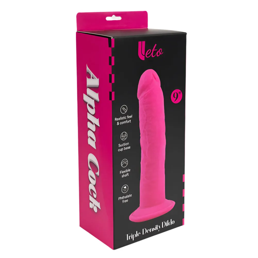 Leto Realistic 9" Alpha Cock Triple Density Dildo With Suction Cup