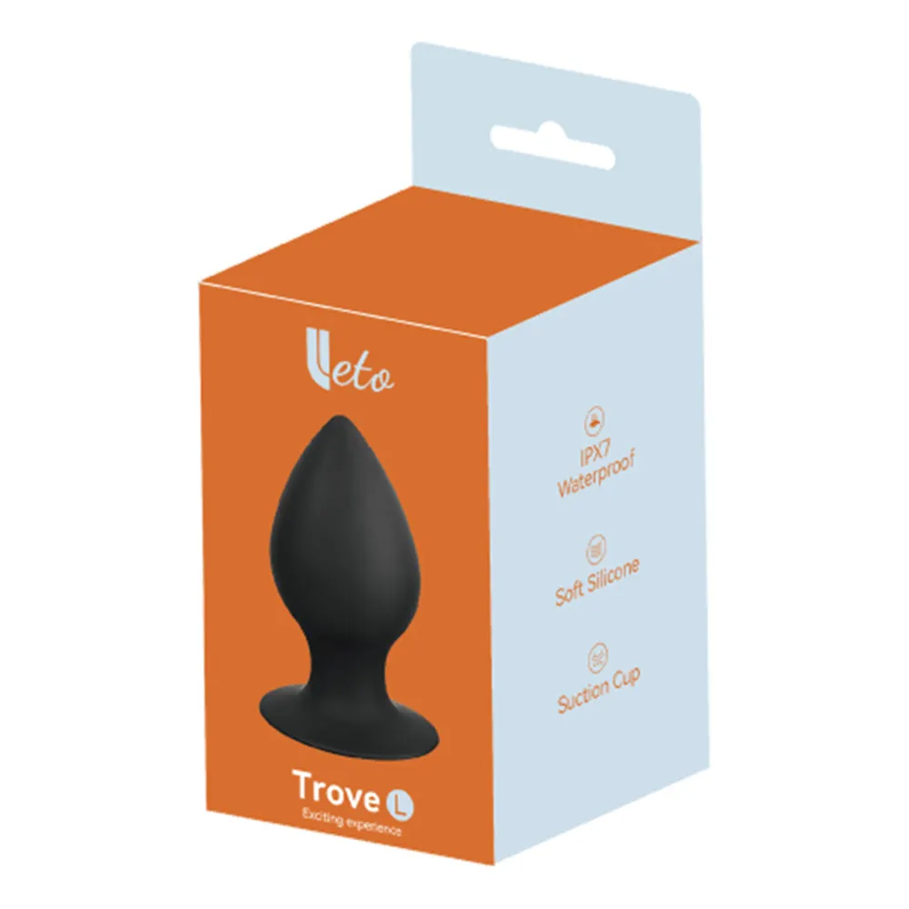 Leto Trove Girthy Silicone Anal Plug With Suction Cup - Large