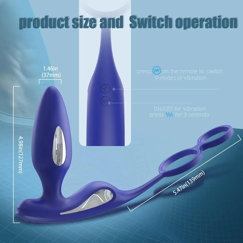 Lightning 9 Frenquencies Vibration 5 Electric Shock Modes Butt Plug With Remote Controller Anal Plug