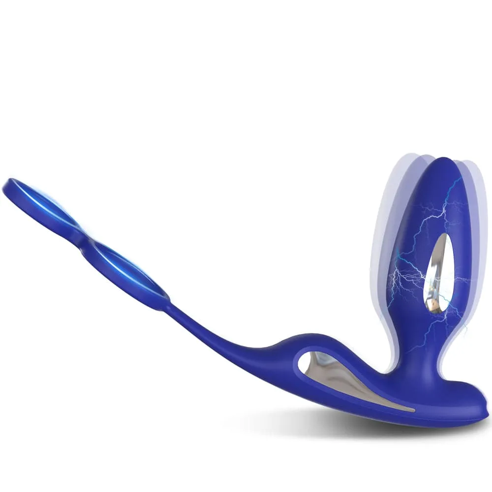 Lightning 9 Frenquencies Vibration 5 Electric Shock Modes Butt Plug With Remote Controller Anal Plug