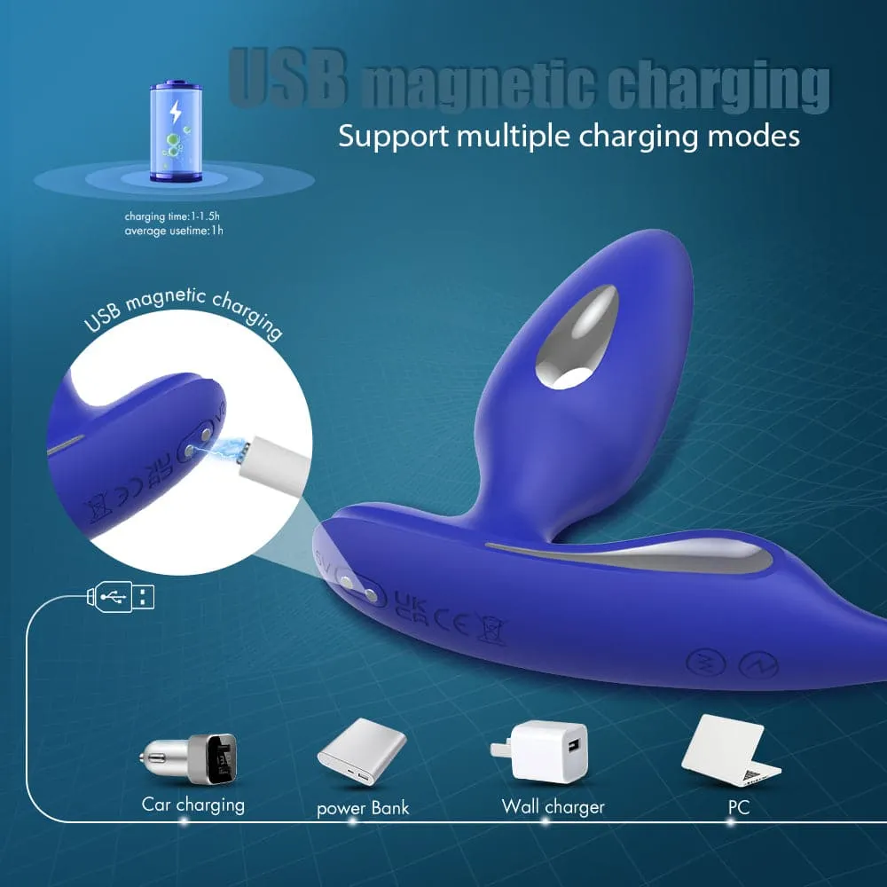 Lightning 9 Frenquencies Vibration 5 Electric Shock Modes Butt Plug With Remote Controller Anal Plug