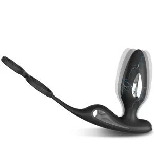 Lightning 9 Frenquencies Vibration 5 Electric Shock Modes Butt Plug With Remote Controller Anal Plug