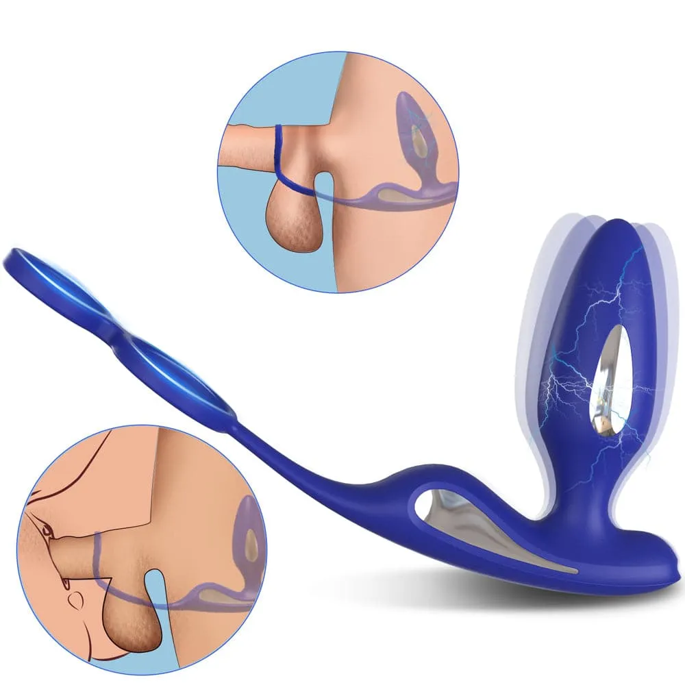 Lightning 9 Frenquencies Vibration 5 Electric Shock Modes Butt Plug With Remote Controller Anal Plug