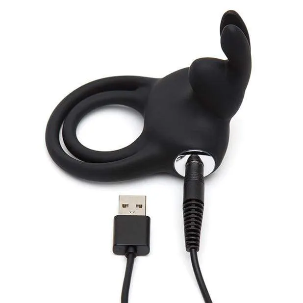 Love Honey - Happy Rabbit Rechargeable Love Ring (Black)