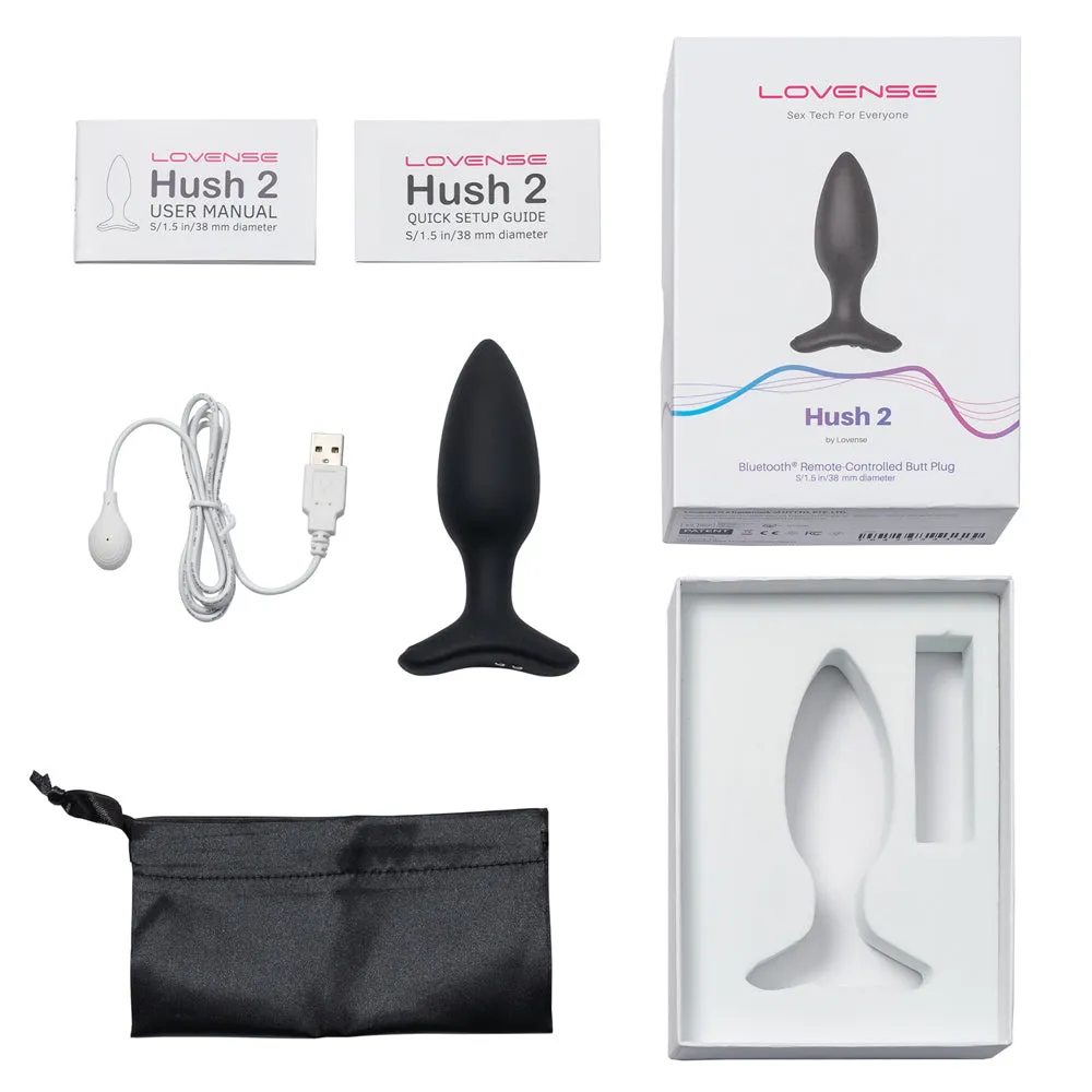 Lovense Hush 2 Bluetooth Vibrating 1.5" Butt Plug - Small
