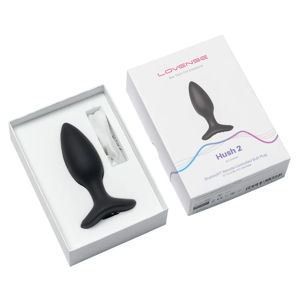 Lovense Hush 2 Bluetooth Vibrating 1.5" Butt Plug - Small