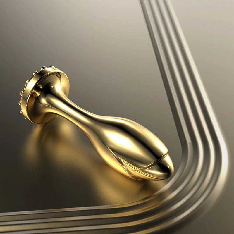 Lurevibe - Pearl Rose Anal Plug Gold Stainless Steel