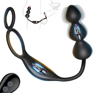 Male Anal Plug Anal Beads Prostate Massager with Remote Controller & 7 Vibrating Modes