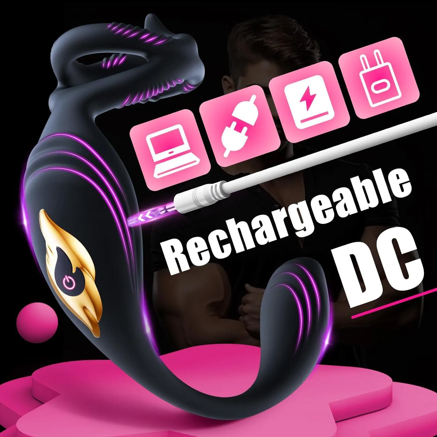 Male Prostate Massager 7 Vibration Modes Anal Vibrator with Penis Ring & Remote Controller Adult Sex Toys