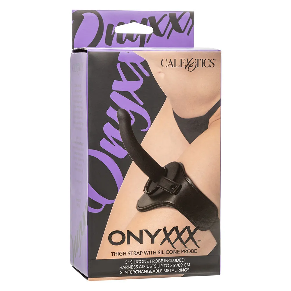 Onyxxx Thigh Strap-On Harness With 5" Silicone Probe