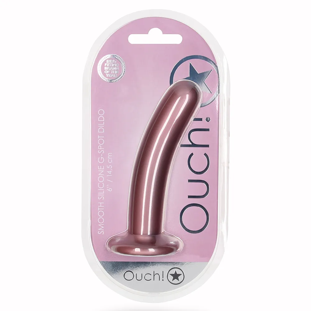 Ouch! 6" Smooth Silicone G-Spot Dildo With Suction Cup
