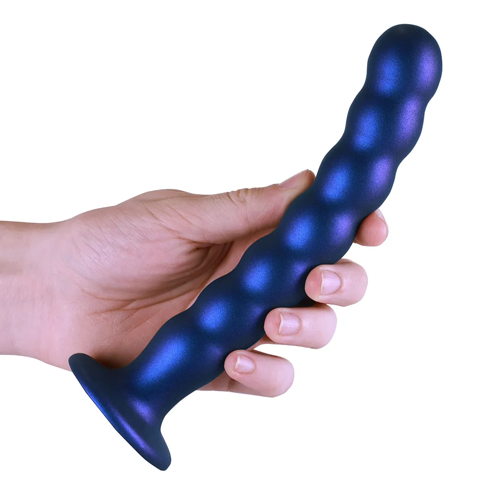 Ouch! 8" Beaded Silicone G-Spot Dildo With Suction Cup