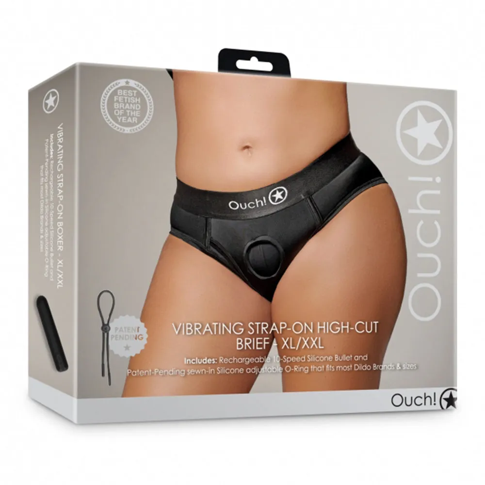 Ouch! Vibrating Strap-On High-Cut Briefs