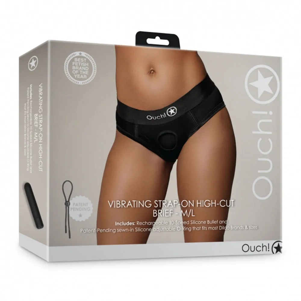 Ouch! Vibrating Strap-On High-Cut Briefs