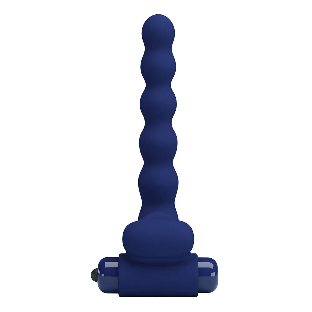 Pretty Love Ajmal Vibrating Silicone Cock Ring With Anal Beads
