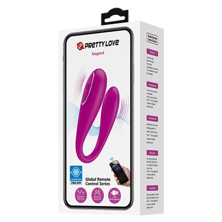 Pretty Love - August App-Controlled Couple's Massager (Pink)