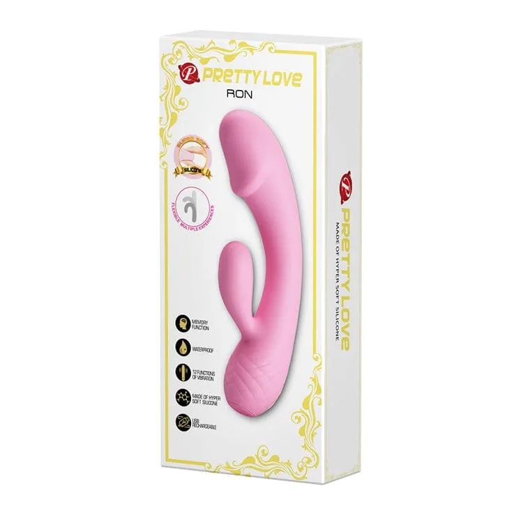 Pretty Love - Ron Flexible Rabbit Vibrator (Pink)