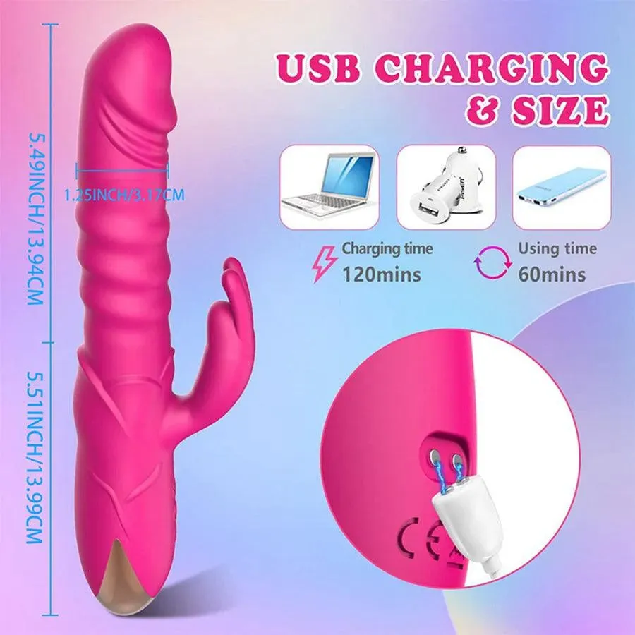 Realistic Thrusting Rabbit Vibrator Sex Toy
