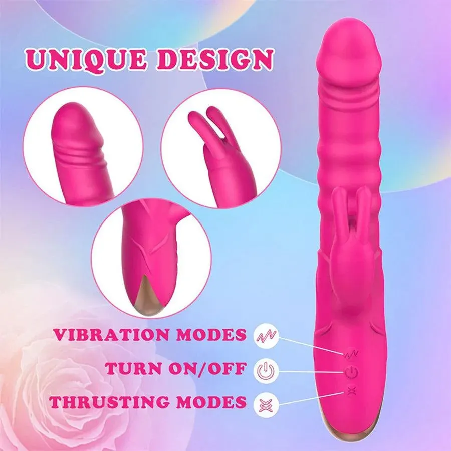 Realistic Thrusting Rabbit Vibrator Sex Toy