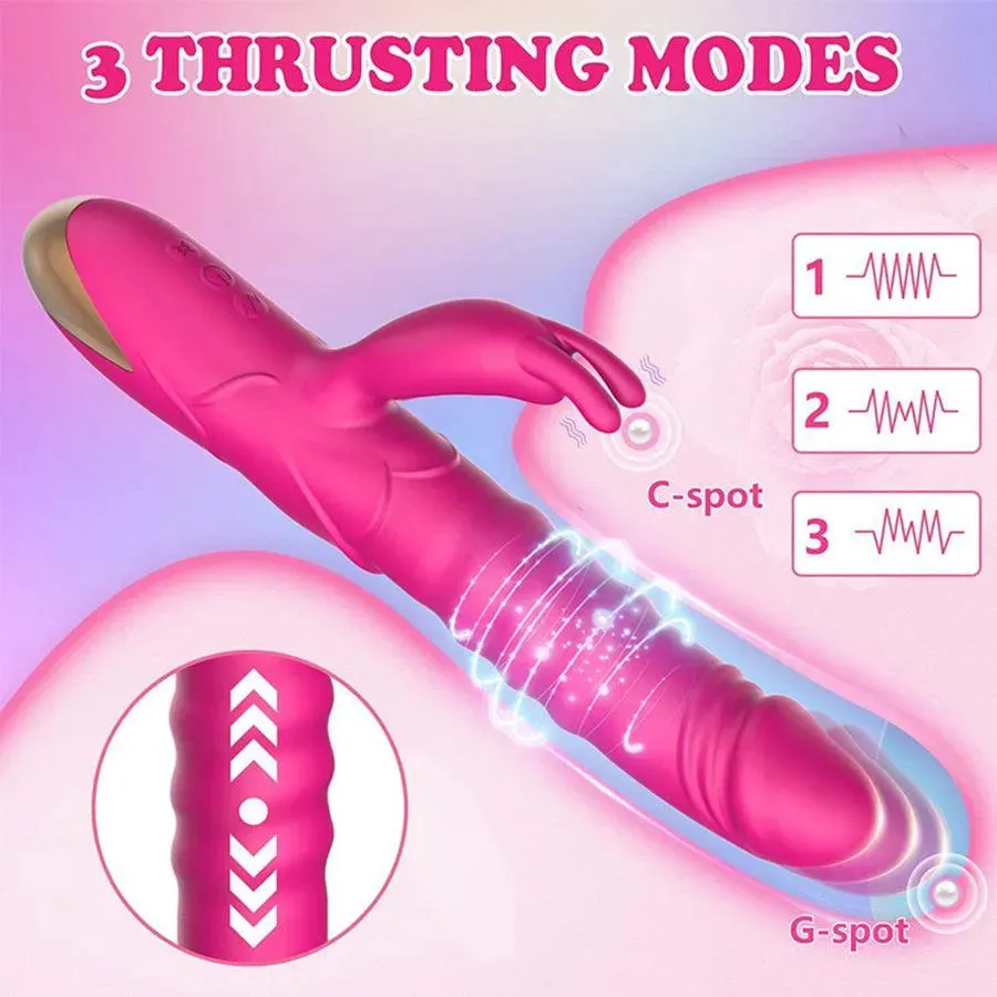 Realistic Thrusting Rabbit Vibrator Sex Toy