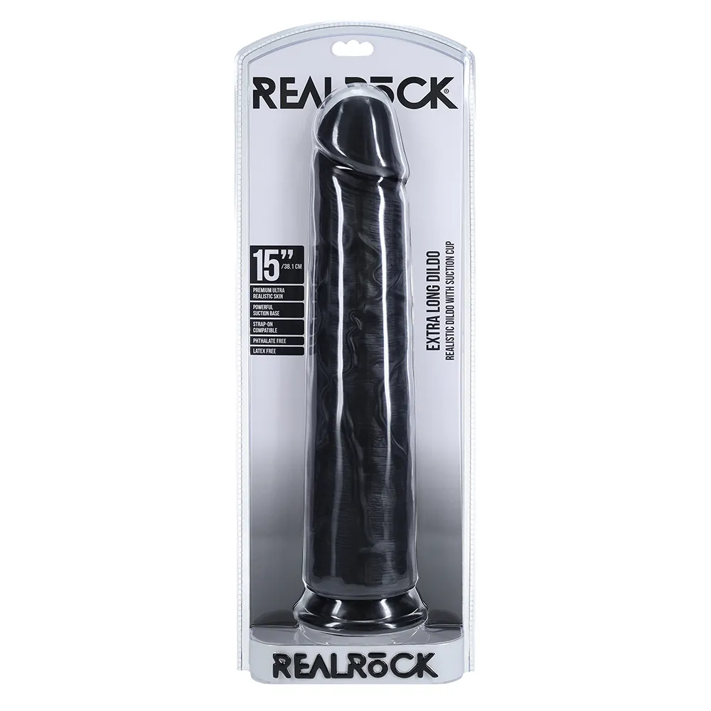 RealRock 15" Extra Long Realistic Dildo With Suction Cup