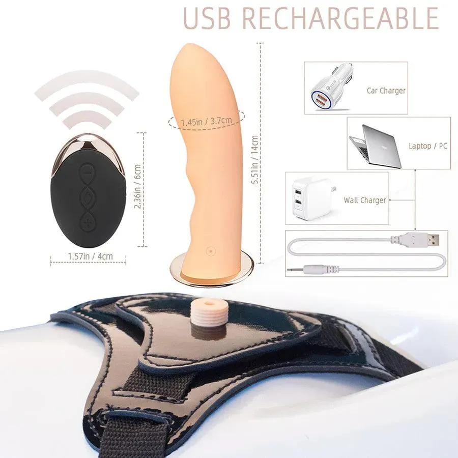 Remote Control Lesbian Strap On Vibrator