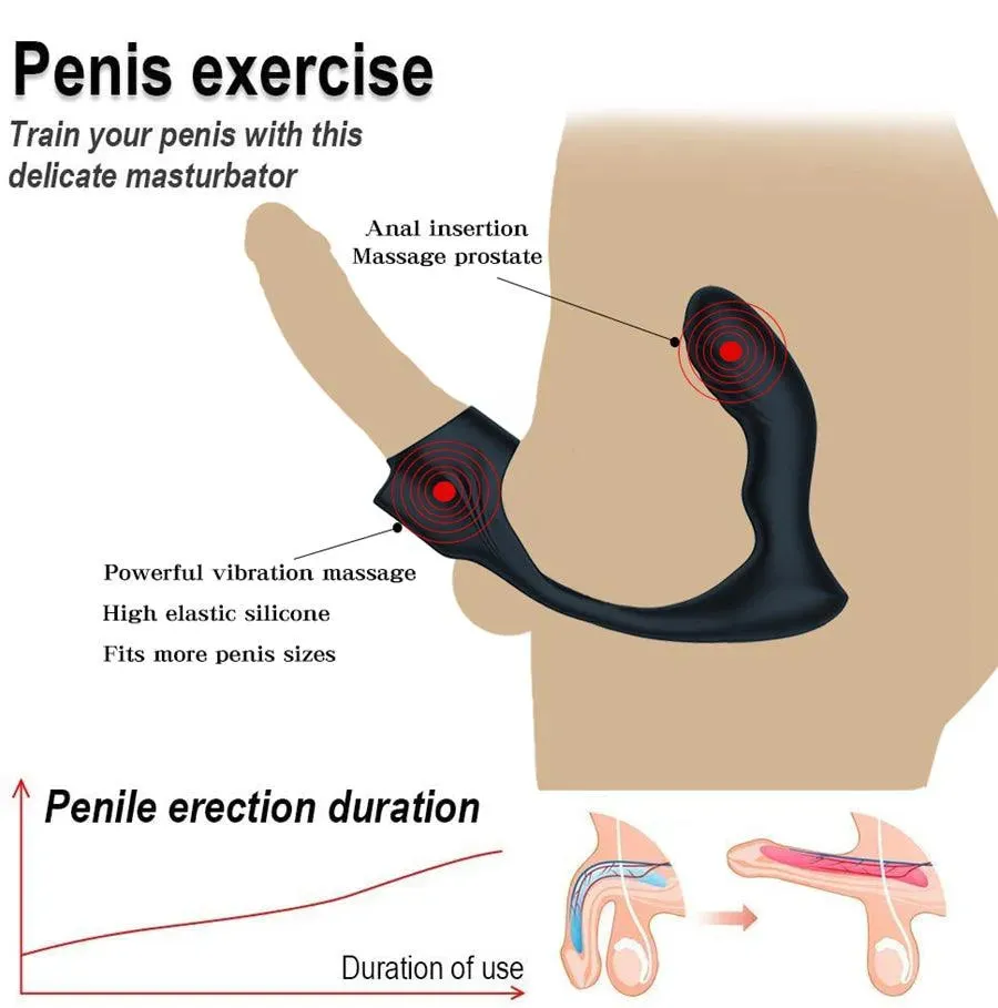 Remote Control Male Prostate Massager with Penis Ring
