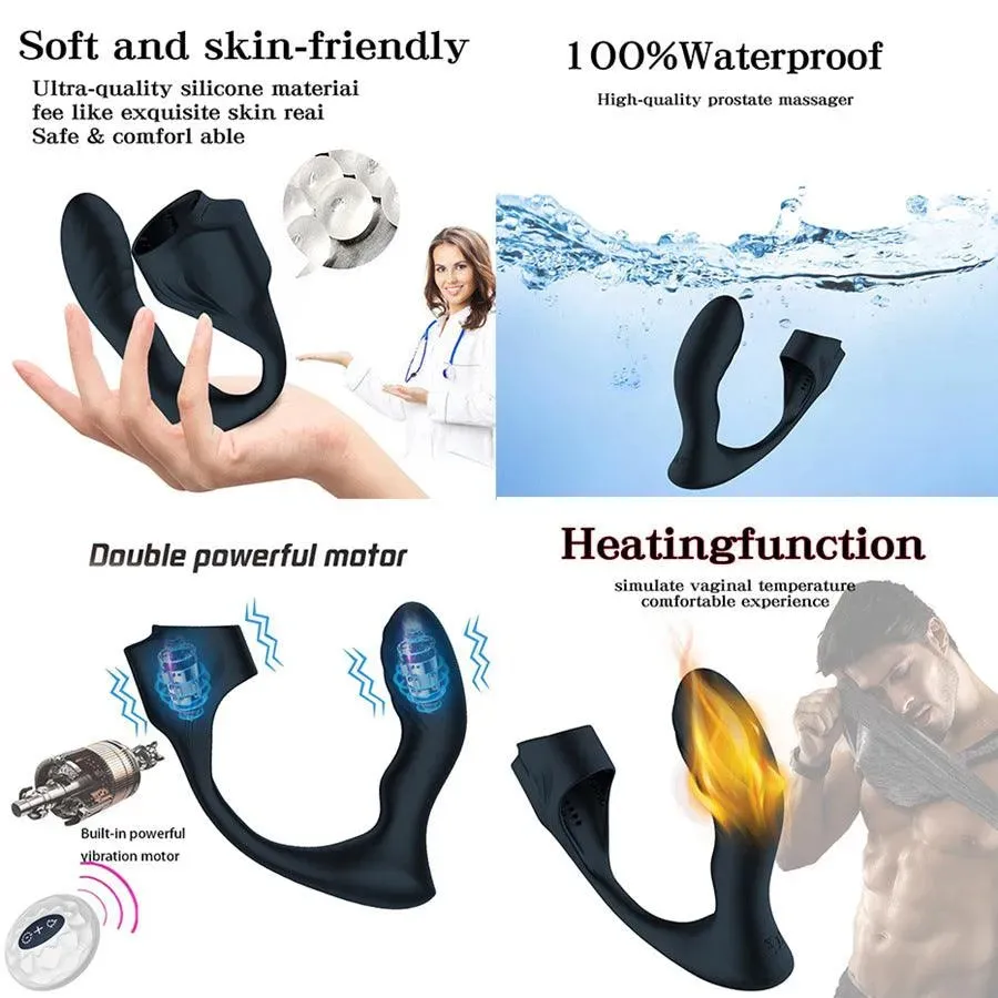 Remote Control Male Prostate Massager with Penis Ring