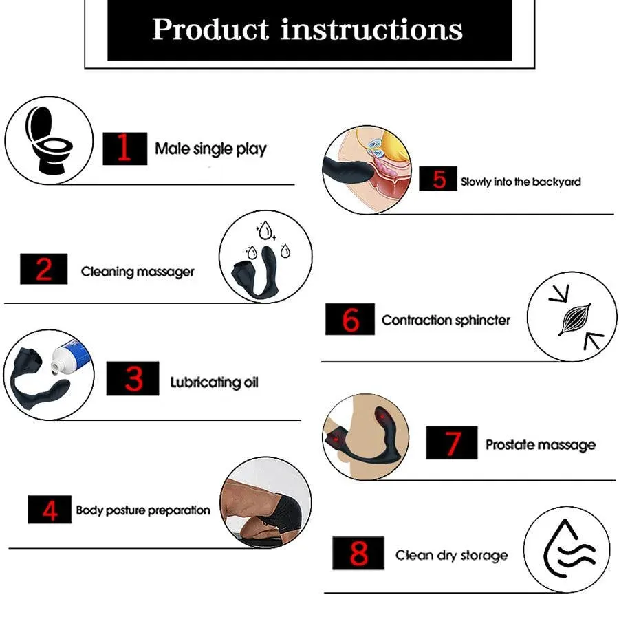Remote Control Male Prostate Massager with Penis Ring